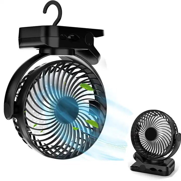 Verilux Small Table Fan with Night Light for Home, Office, Camping with Clip and Power Bank, 3 Speeds Adjustment 8000mAh Rechargeable High Speed Clip Fan Verilux Small Table Fan with Night Light for Home, Office, Camping with Clip and Power Bank, 3 Speeds Adjustment 8000mAh Rechargeable High Speed Clip Fan
